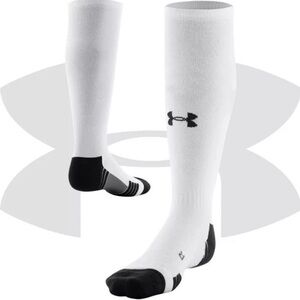 UA Under Armour Over the Calf Youth Soccer Socks White Color Size Youth Large